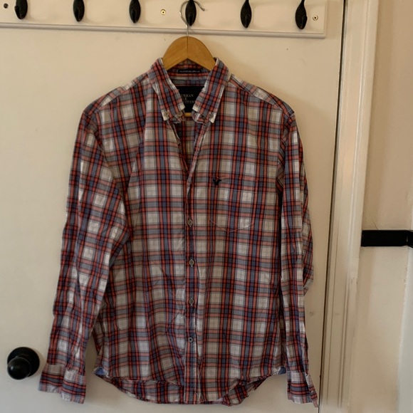 American Eagle Outfitters Other - Men's Red and Blue Plaid Shirt